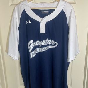 Blue/WHT Greystar Mountain Jersey Size 2XL Under Armor